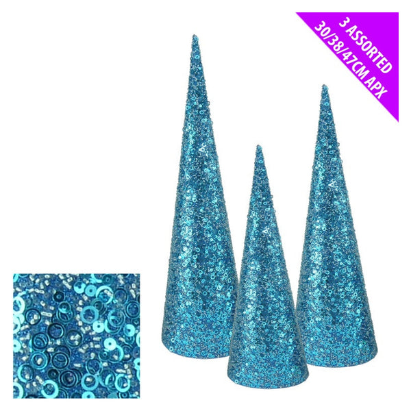 Deco Cones - Set 3 Teal