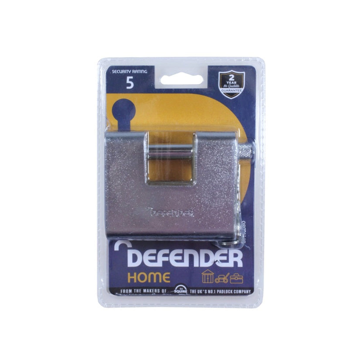 Defender 80mm armoured warehouse padlock