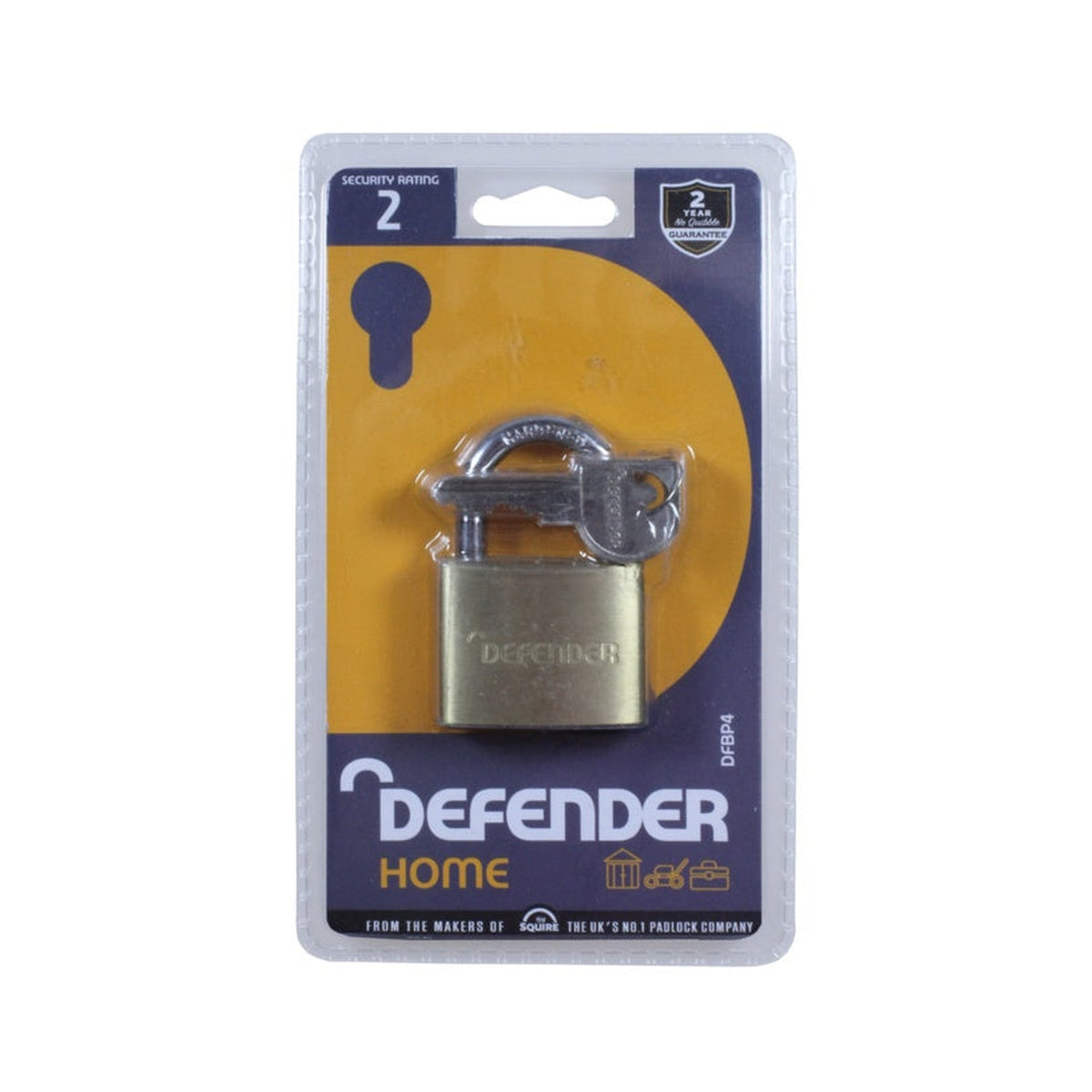 Defender 40mm solid brass padlock, view 2