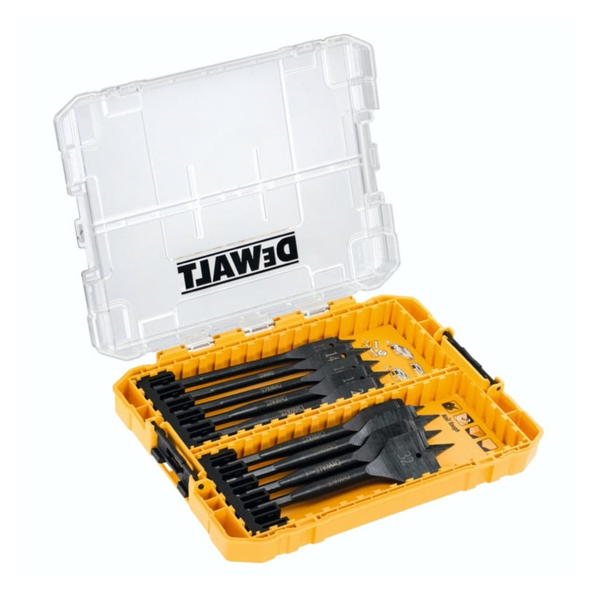 DeWalt 9 piece impact flatwood drill bit set in ToughCase+, view 2