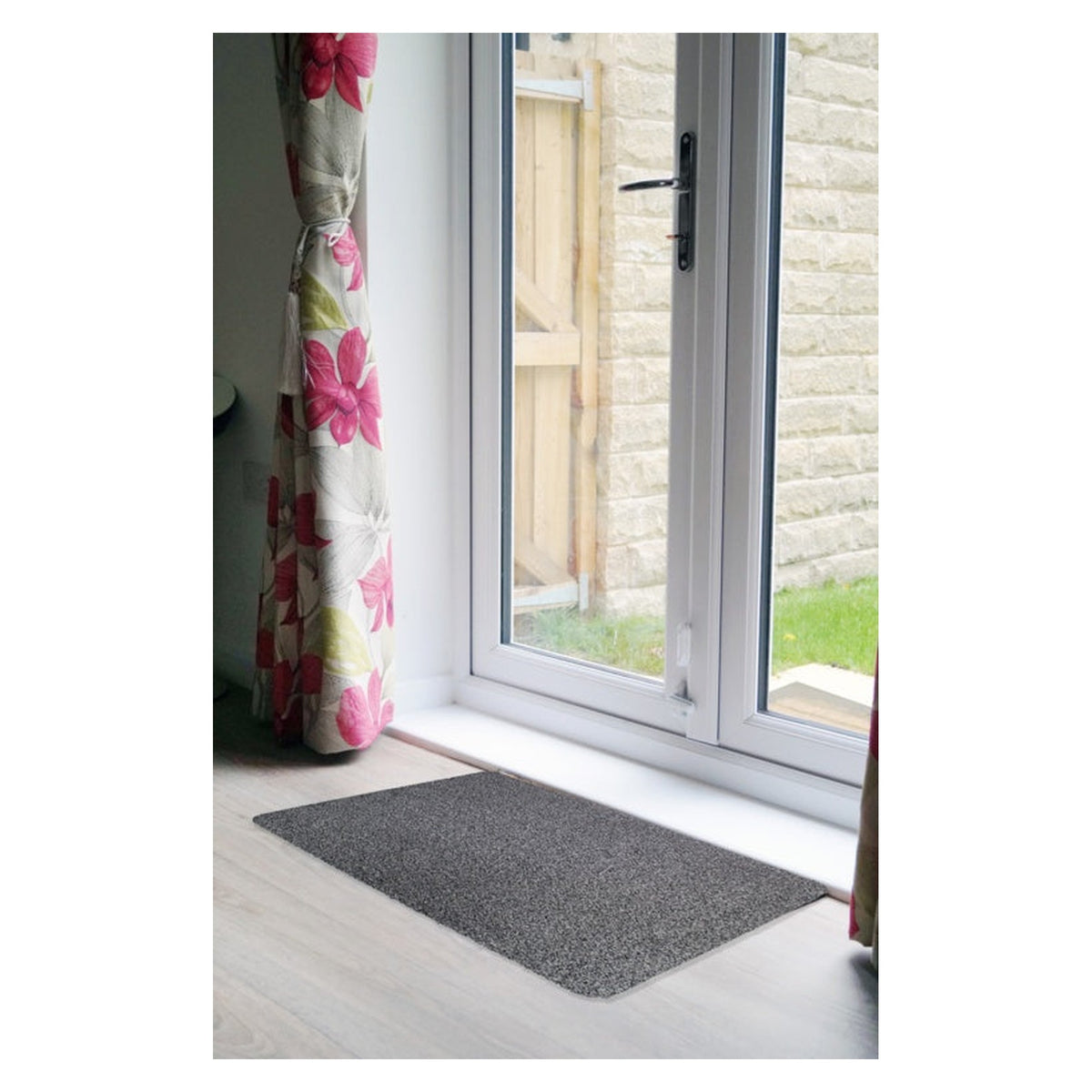 Dirt Guard Plain Cotton Barrier Doormat 50 x 75cm - Light Grey