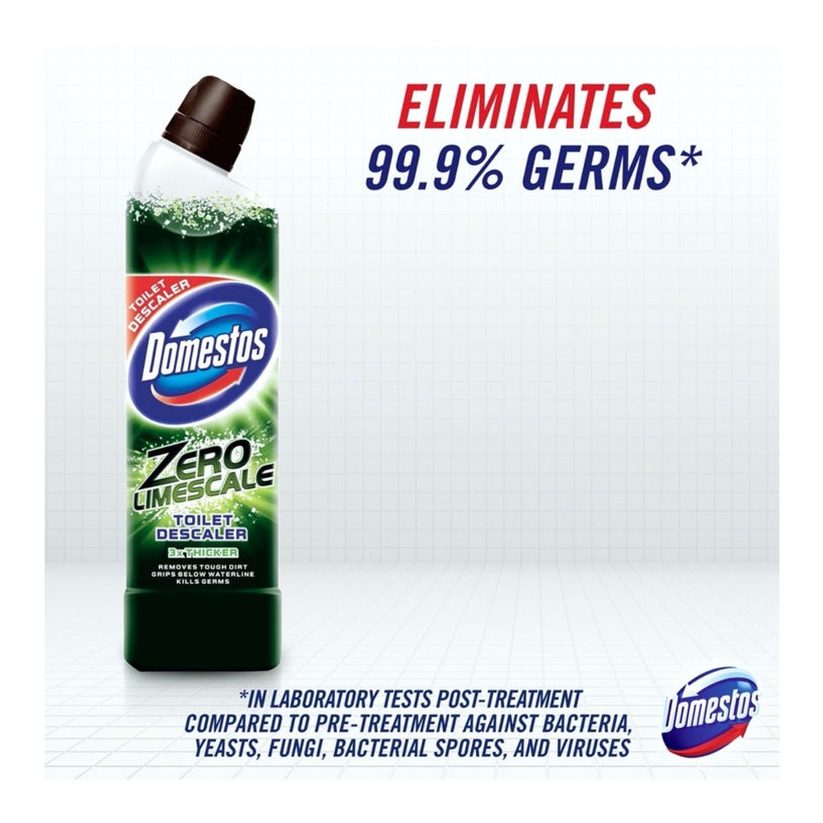 Domestos Zero Limescale toilet cleaner 750ml bottle, view 2