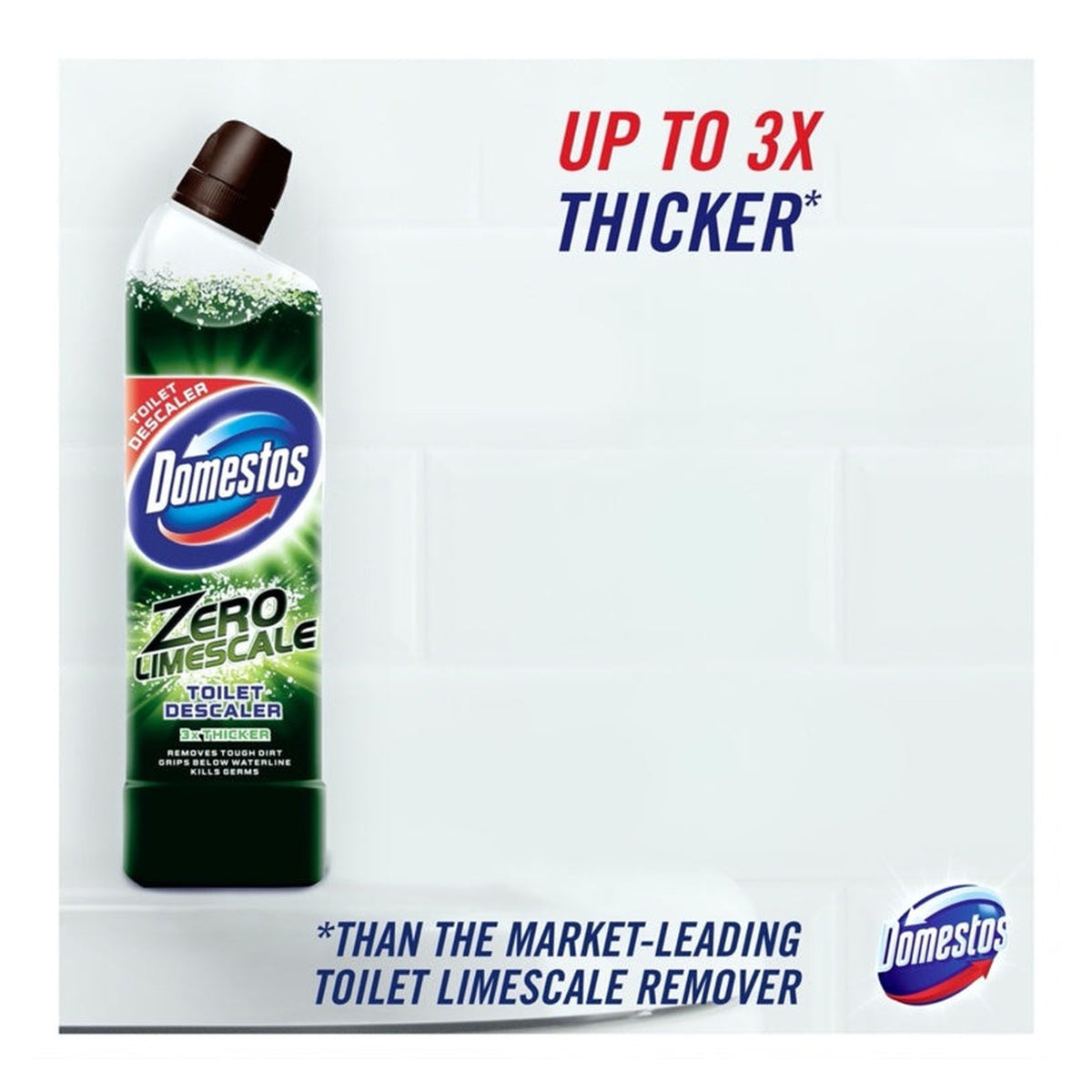 Domestos Zero Limescale toilet cleaner 750ml bottle, view 4