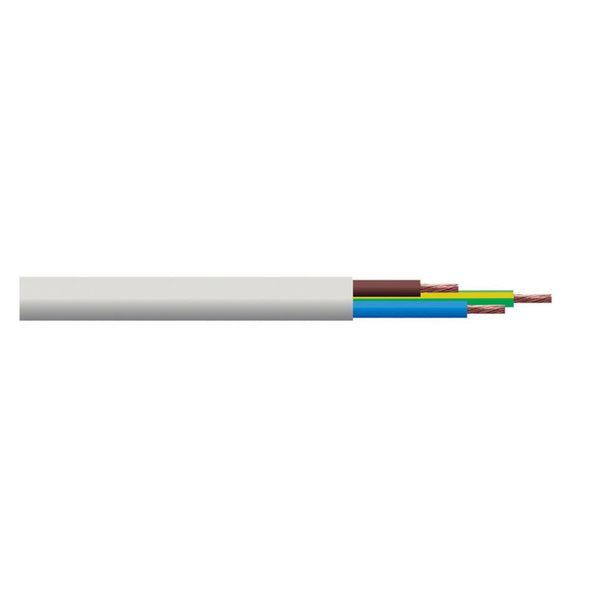 Doncaster Cable 3 core white flex, 1.5mm2, 5m
