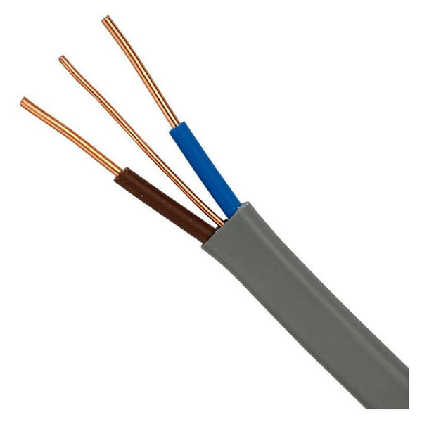 Doncaster Cable BASEC 2 core grey cable, 1mm, 10m length