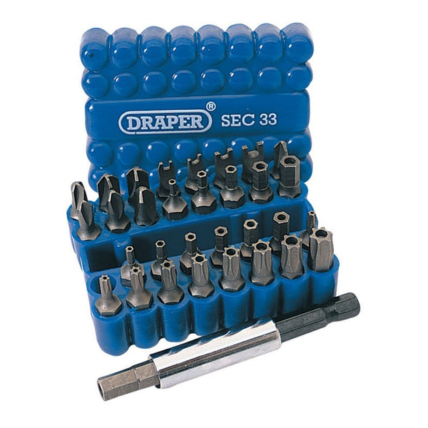 Draper 33 piece security bit set in storage case