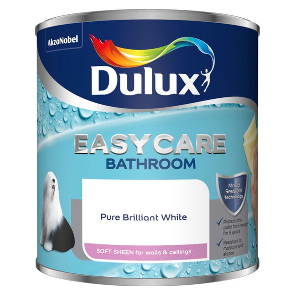 Dulux Easycare Bathroom Soft Sheen 1L in Pure Brilliant White