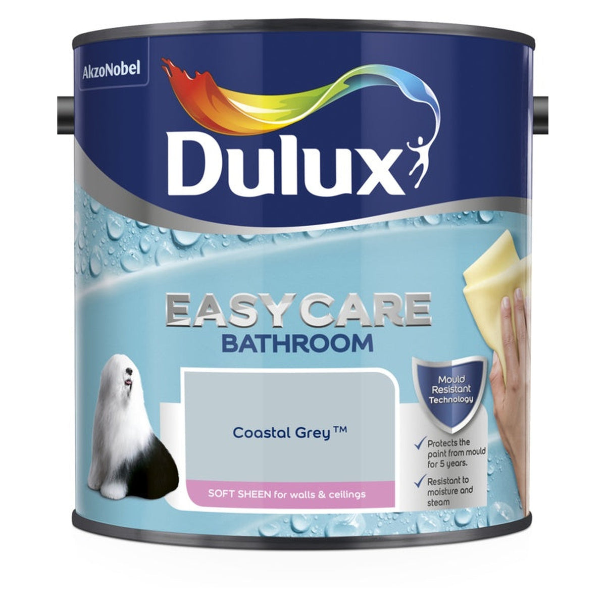Dulux Easycare Bathroom Soft Sheen 2.5L tin in Coastal Grey