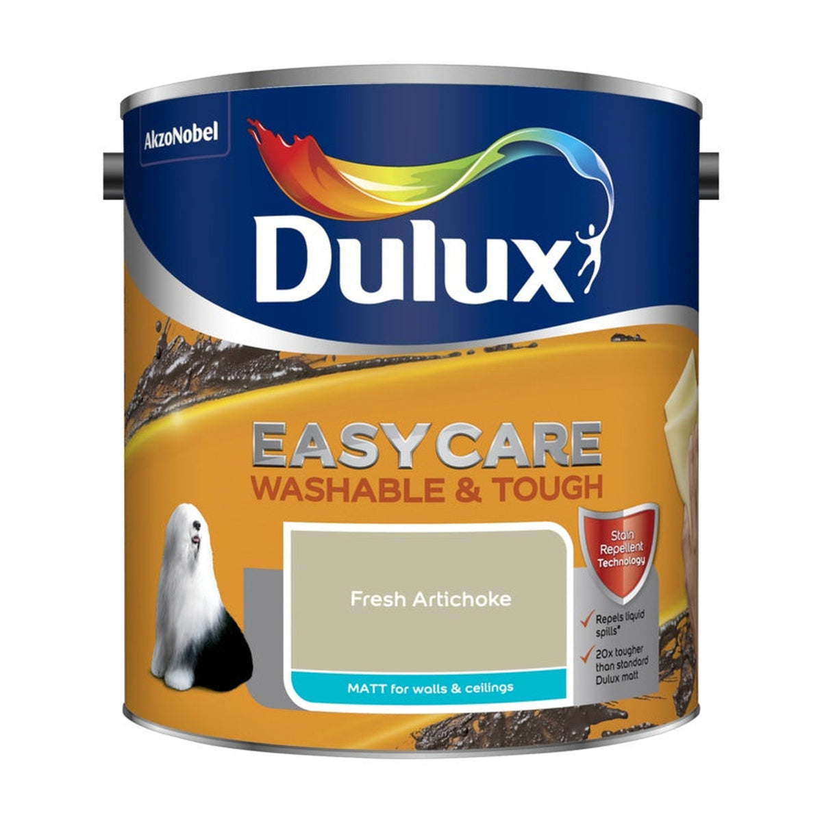 Dulux Easycare Washable & Tough Matt 2.5L tin in Fresh Artichoke