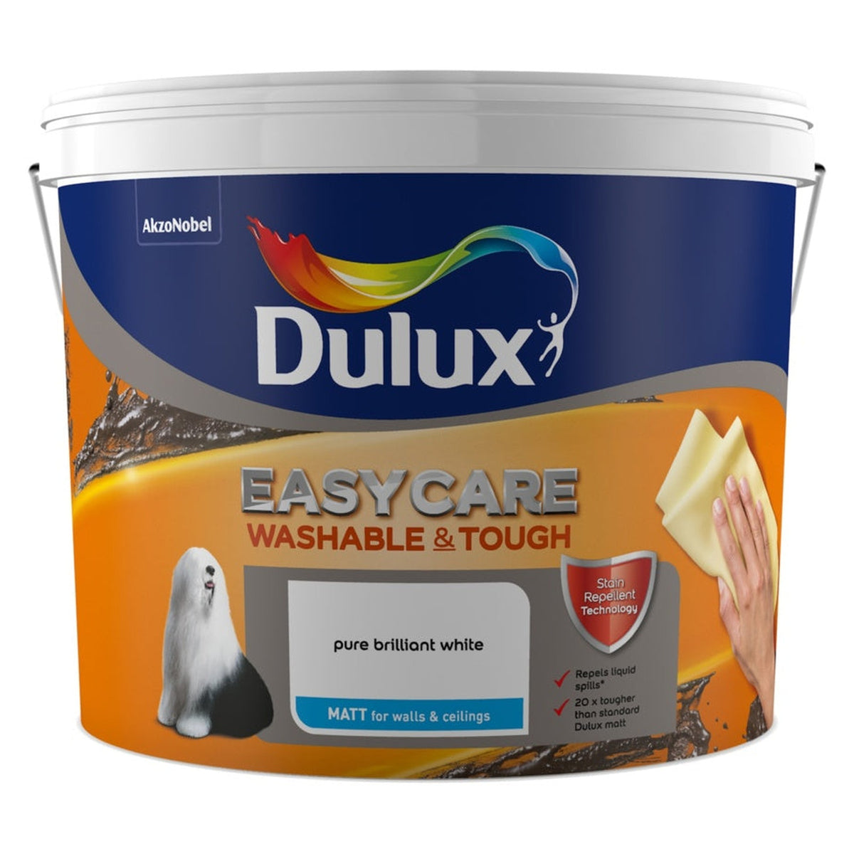 Dulux Easycare Matt 10L tin in Pure Brilliant White