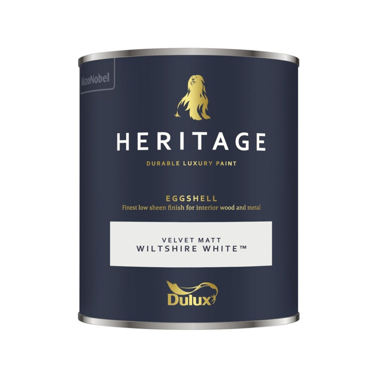 Dulux Heritage Eggshell 750ml tin in Wiltshire White