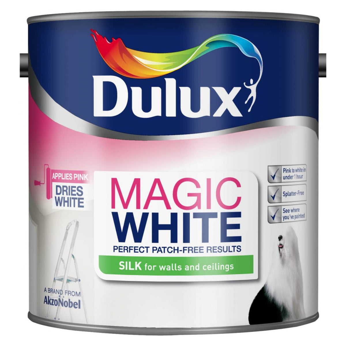 Dulux Magic White Silk 2.5L tin