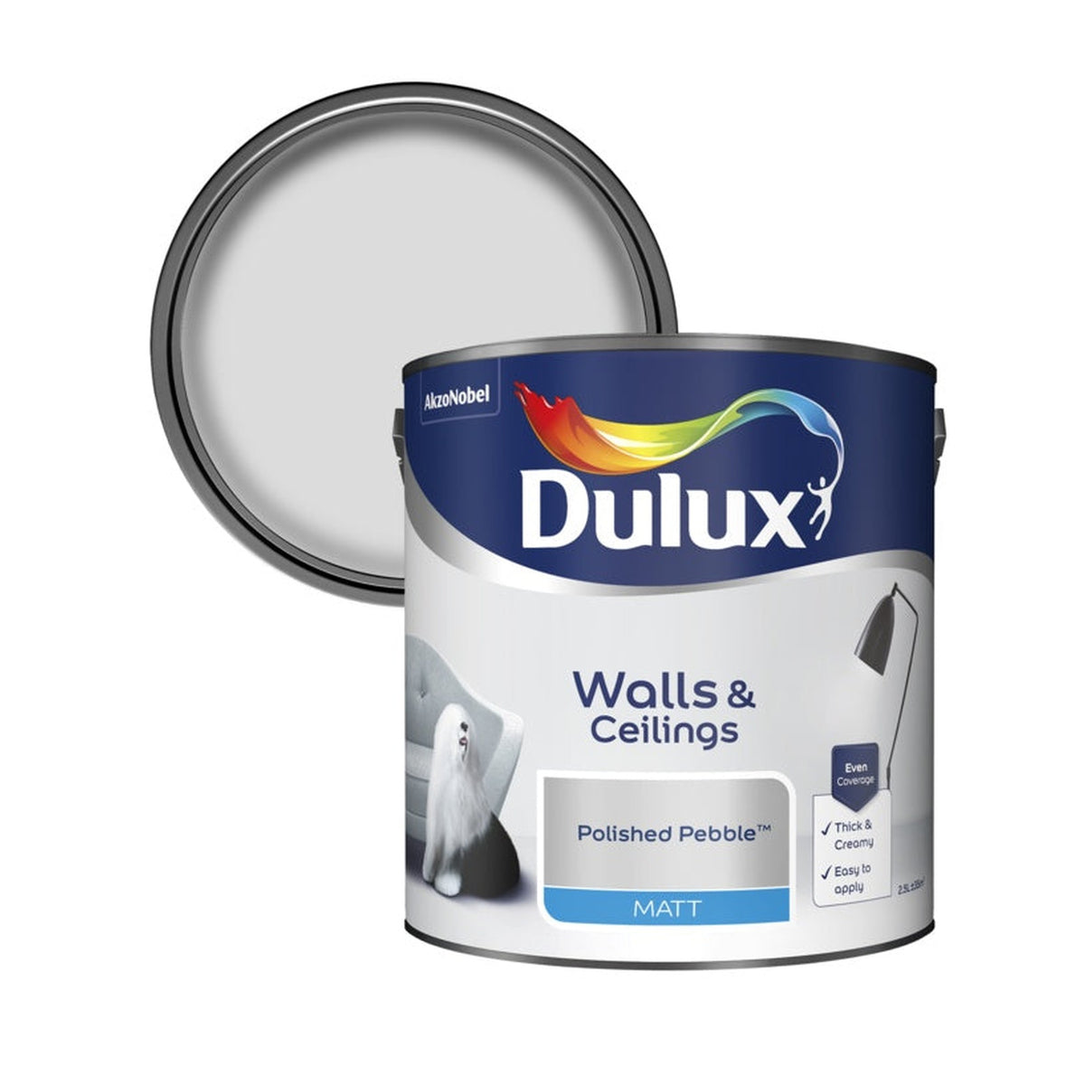 Dulux Matt emulsion 2.5L in Polished Pebble