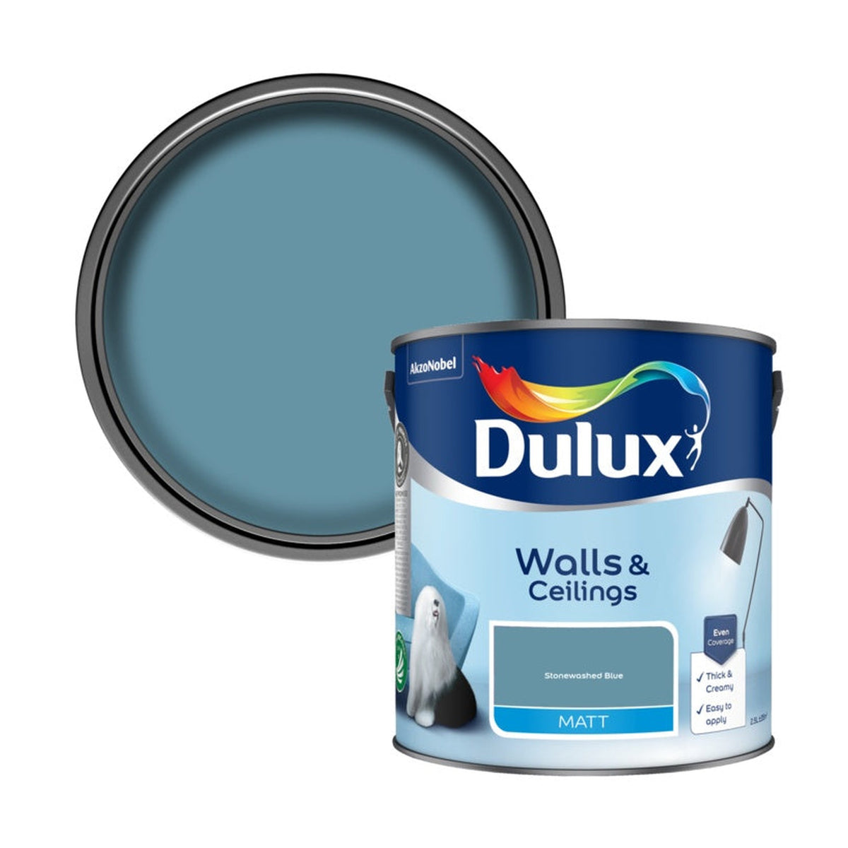Dulux Matt emulsion 2.5L in Stonewashed Blue