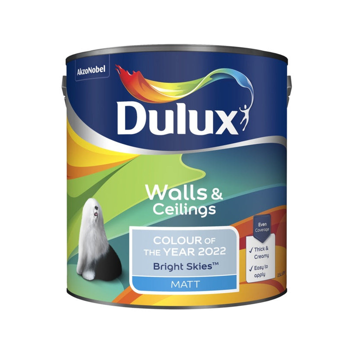 Dulux Matt emulsion 2.5L tin in Bright Skies