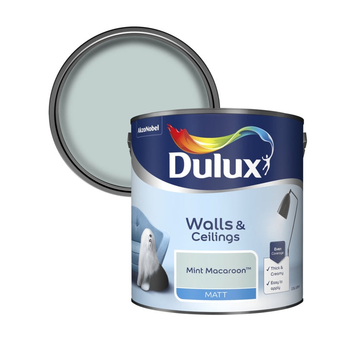 Dulux Matt Emulsion 2.5L tin in Mint Macaroon