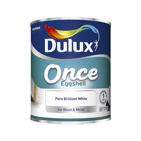 Dulux Once Eggshell 750ml in Pure Brilliant White
