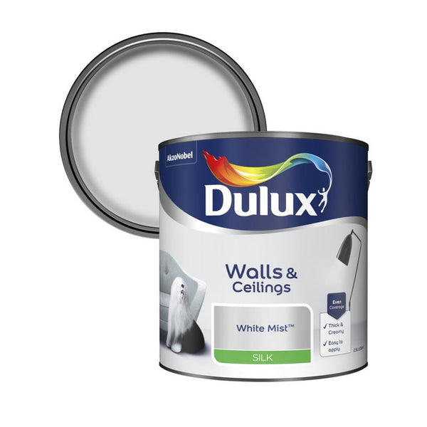 Dulux Silk Emulsion 2.5L tin in White Mist