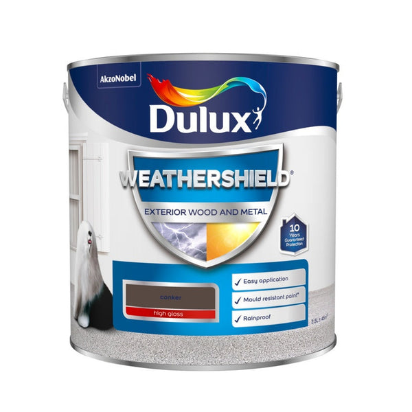 Dulux Weathershield Exterior Gloss 2.5L tin in Conker