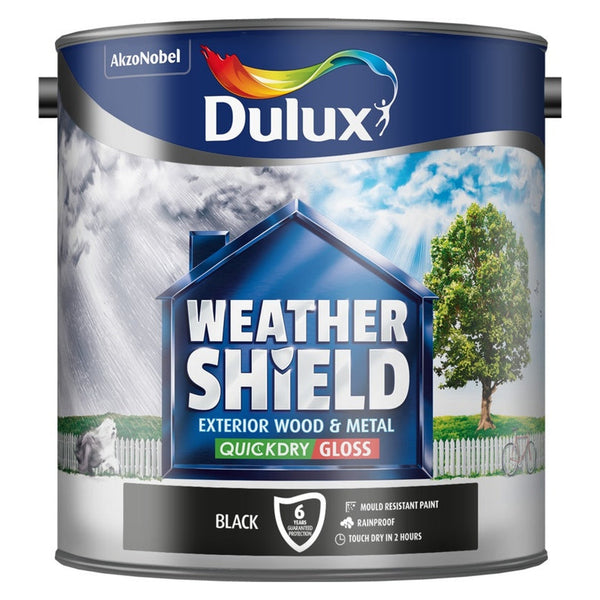 Dulux Weathershield exterior quick dry gloss 2.5L in Black