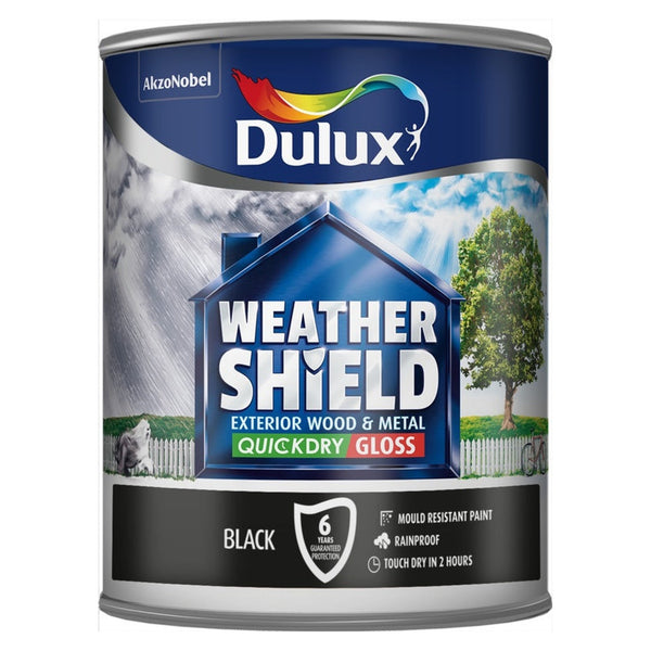 Dulux Weathershield Quick Dry Exterior Gloss black 750ml