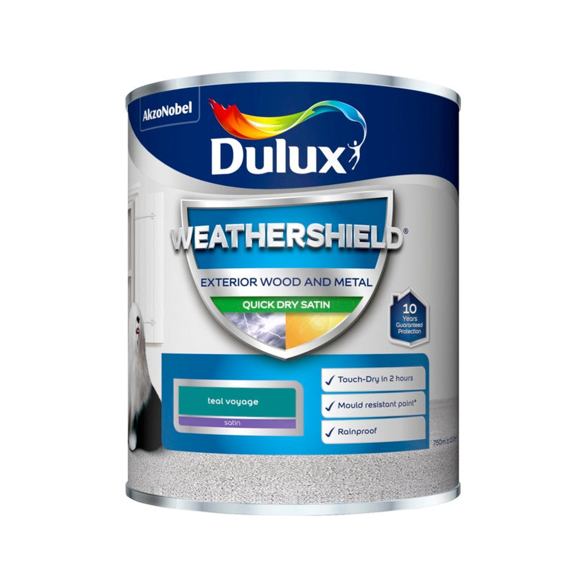 Dulux Weathershield Exterior Satin 750ml in Teal Voyage