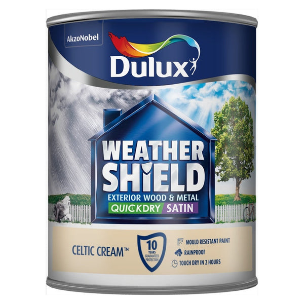 Dulux Weathershield Quick Dry Satin Celtic Cream 750ml