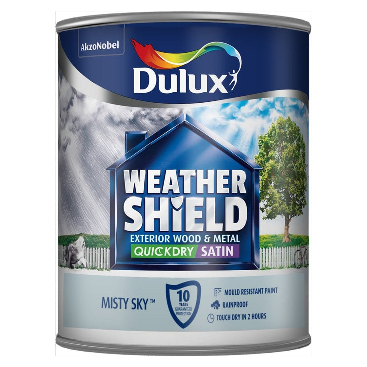 Dulux Weathershield Quick Dry Satin Misty Sky 750ml tin