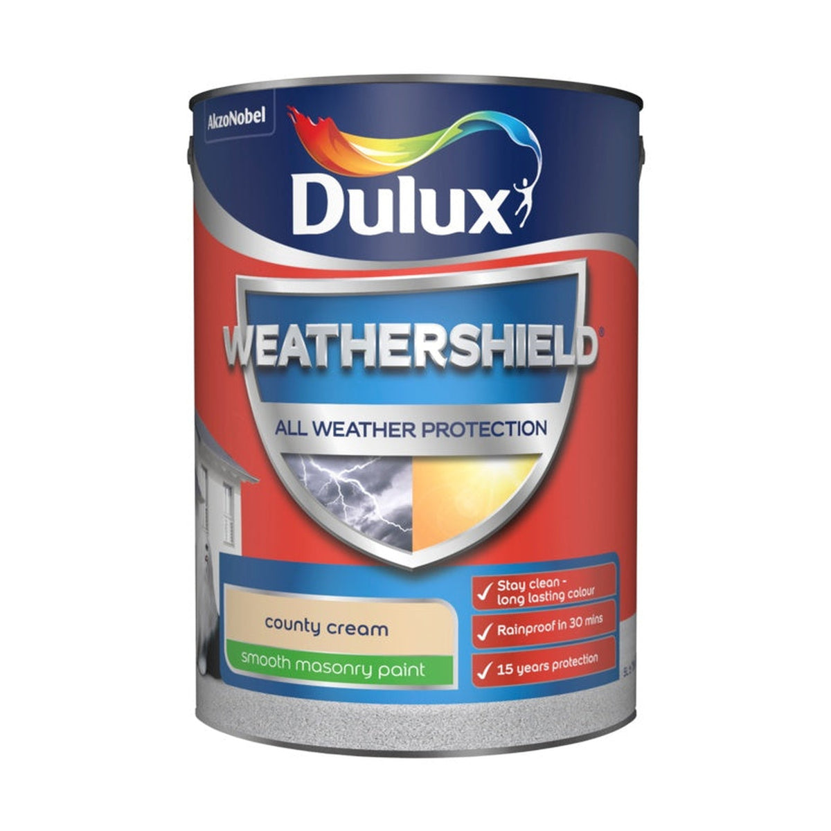 Dulux Weathershield Smooth Masonry Paint 5L in County Cream