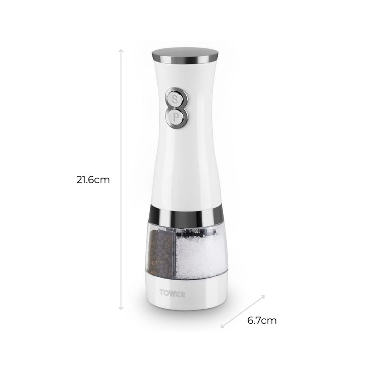 Duo Electric Salt/Pepper Mill - White, view 2