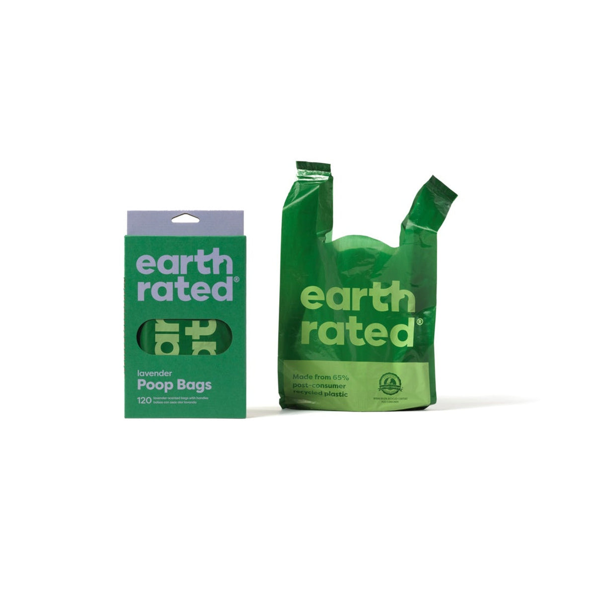 Earth Rated 120 lavender easy tie handle poop bags, view 2