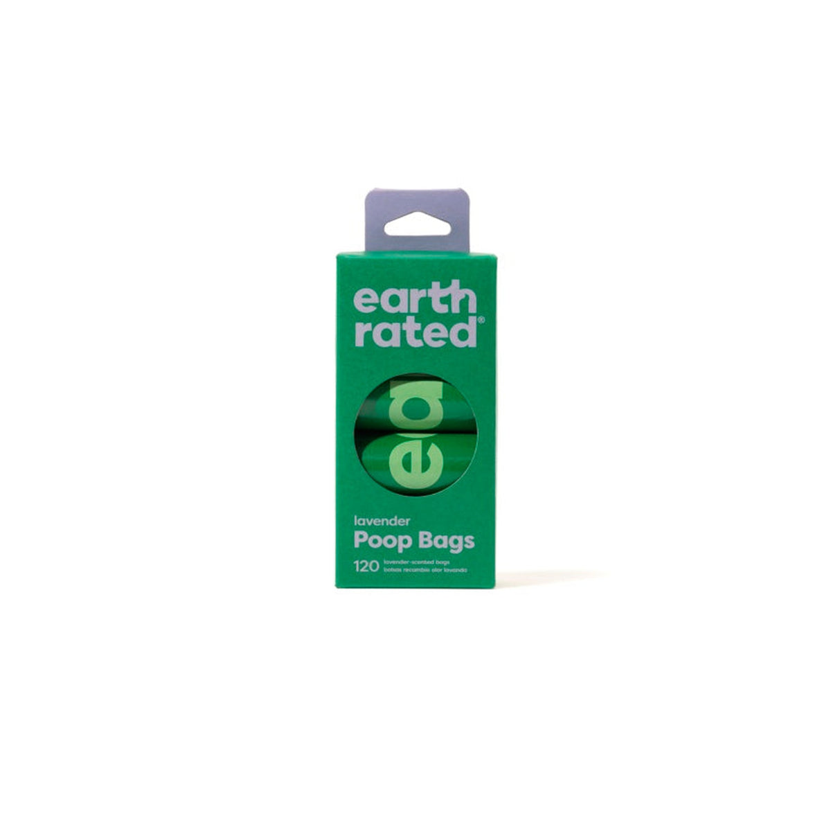 Earth Rated lavender poop bags, 120 bags on 8 rolls, view 2