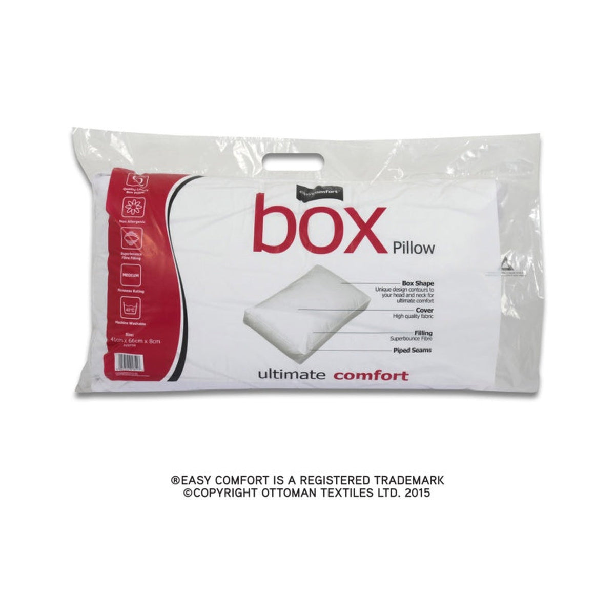 Easy Comfort box pillow with piped edging