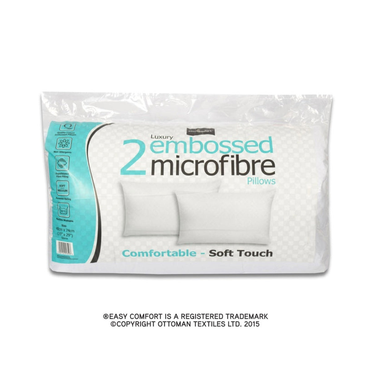 Easy Comfort twin pack of embossed pillows