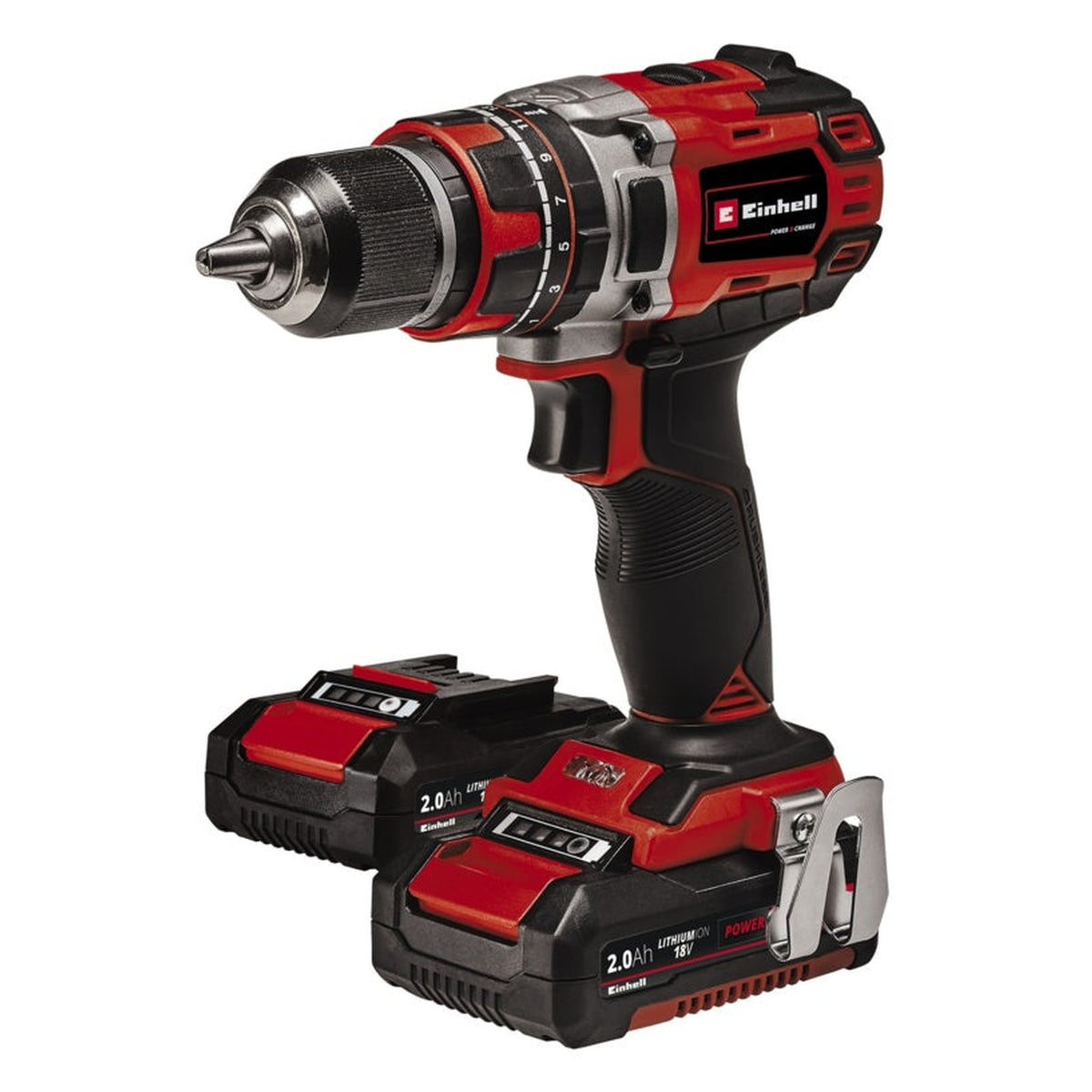 Einhell PXC 18V brushless combi drill kit with two batteries