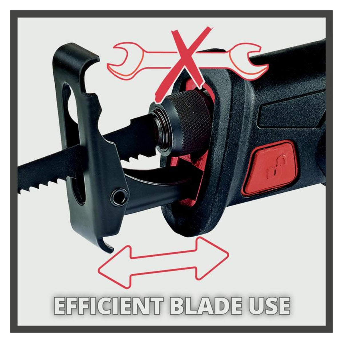 Einhell PXC 18V cordless reciprocating saw bare unit, view 4