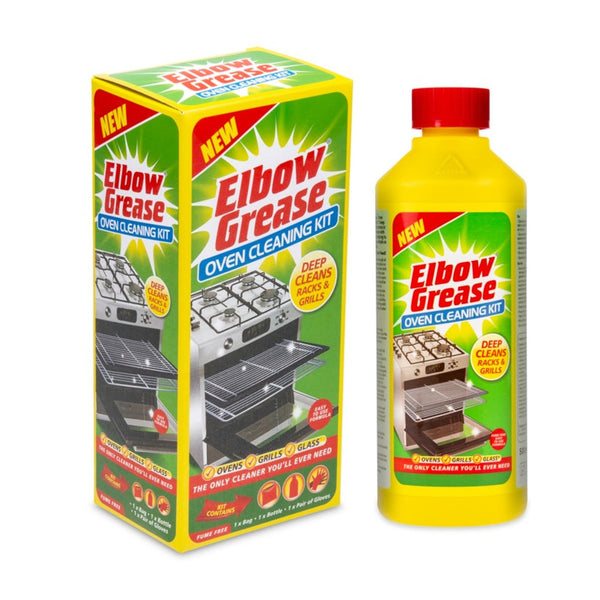Elbow Grease oven cleaner set with bag and gloves