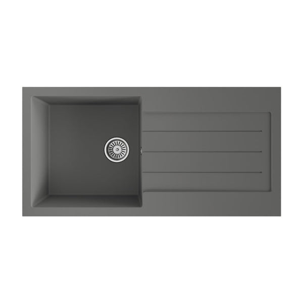 Ellsi grey Comite one bowl kitchen sink 100 x 50cm