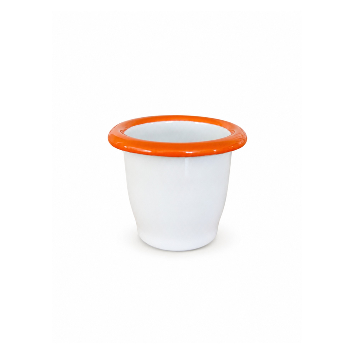 Enamel Egg Cup - White With Orange Rim, view 2