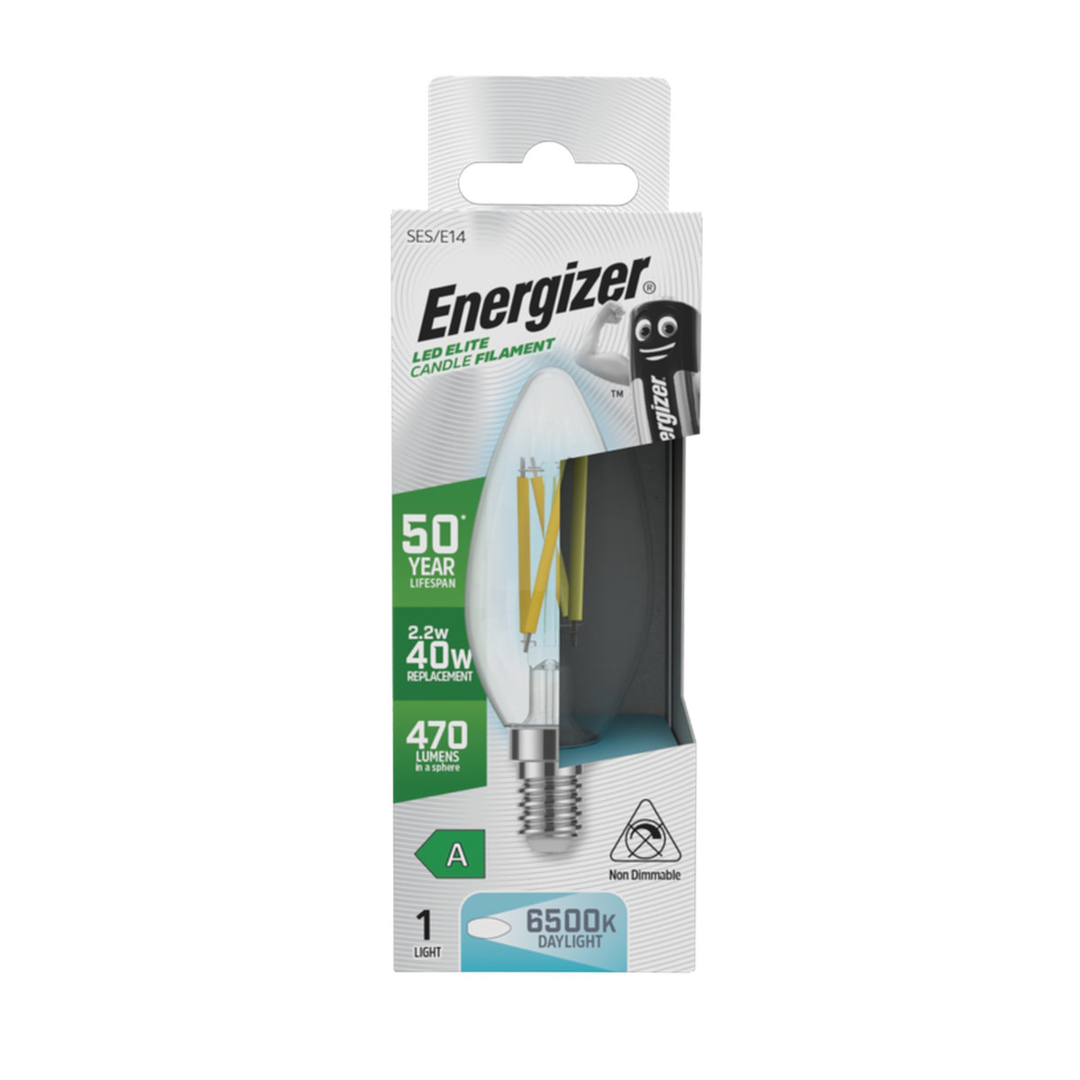 Energizer E14 LED candle bulb 2.2W daylight