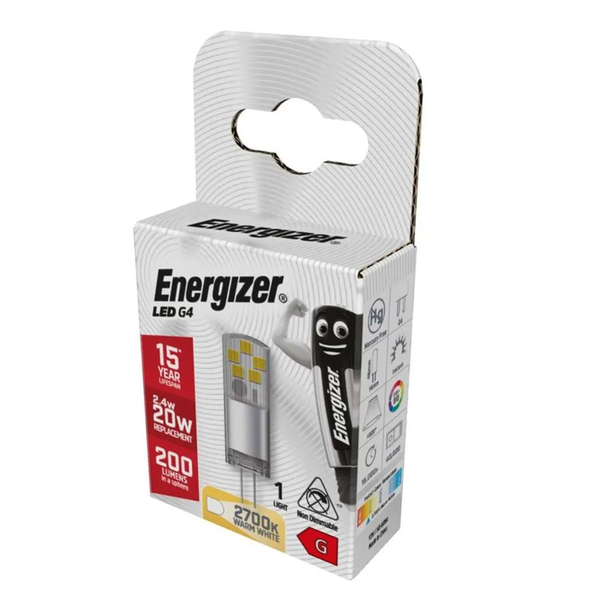 Energizer 1.8W LED G4 bulb in warm white