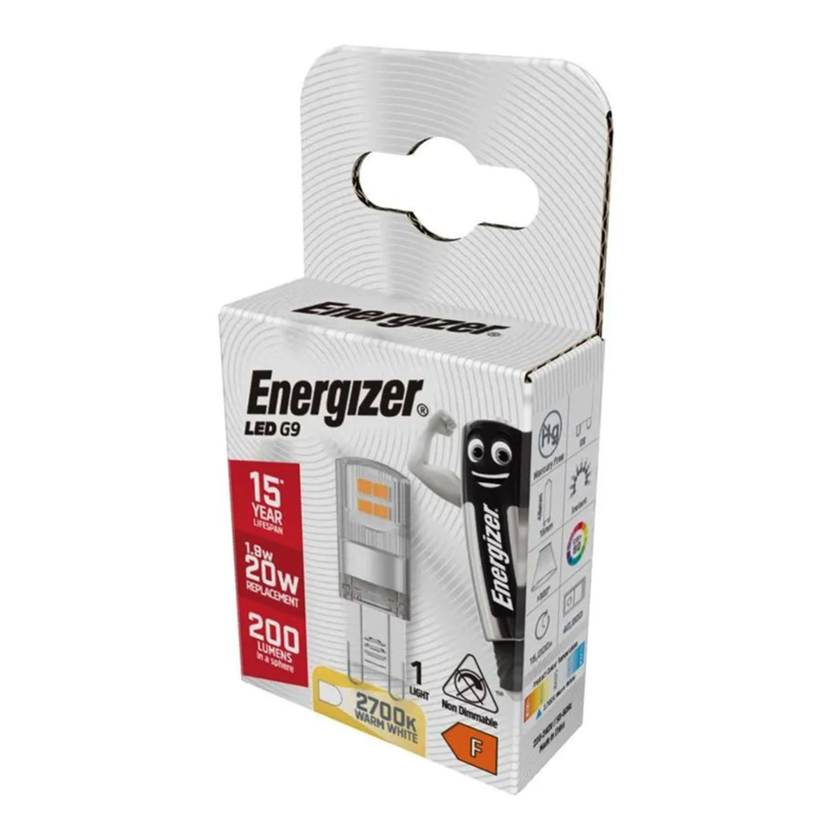 Energizer LED G9 1.8W warm white bulb