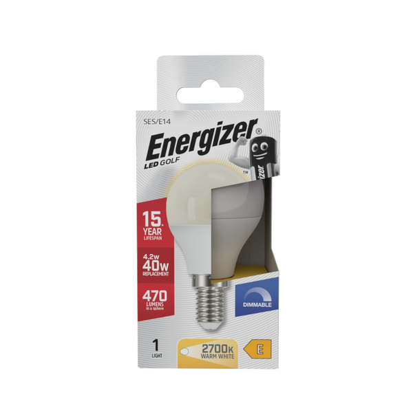 Energizer LED golf ball E14 opal 4.2W dimmable bulb