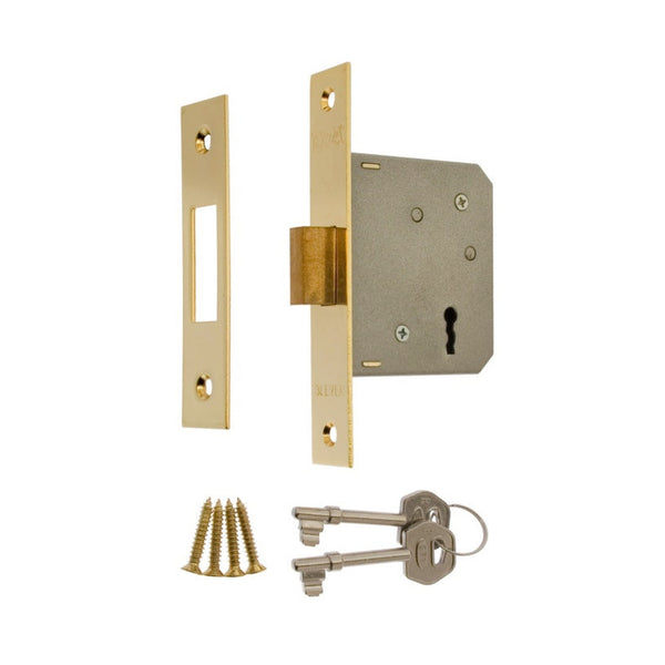 Era 3 lever brass effect mortice deadlock 76mm