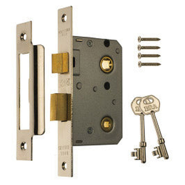 Era 64mm bathroom door lock in brass effect with thumb turn