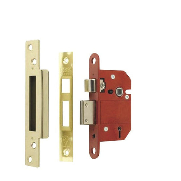 Era Fortress 5 lever mortice sashlock in brass, 63mm