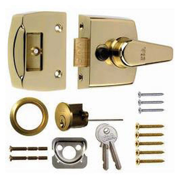 Era replacement front door lock 40mm brass effect