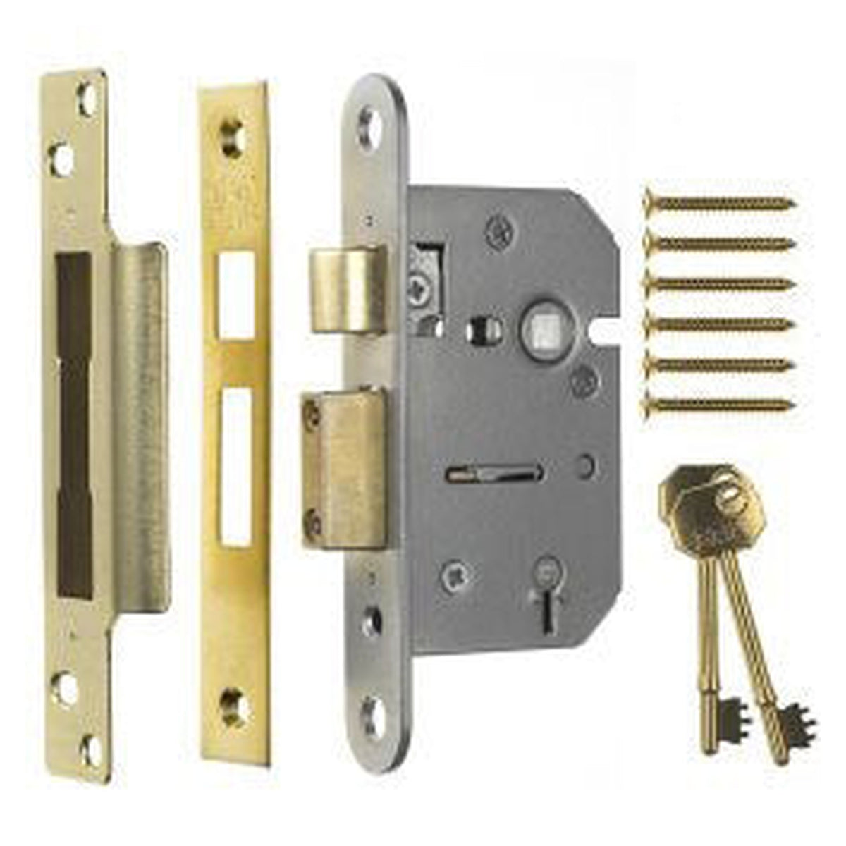 Era Viscount brass 5 lever mortice sashlock 63mm