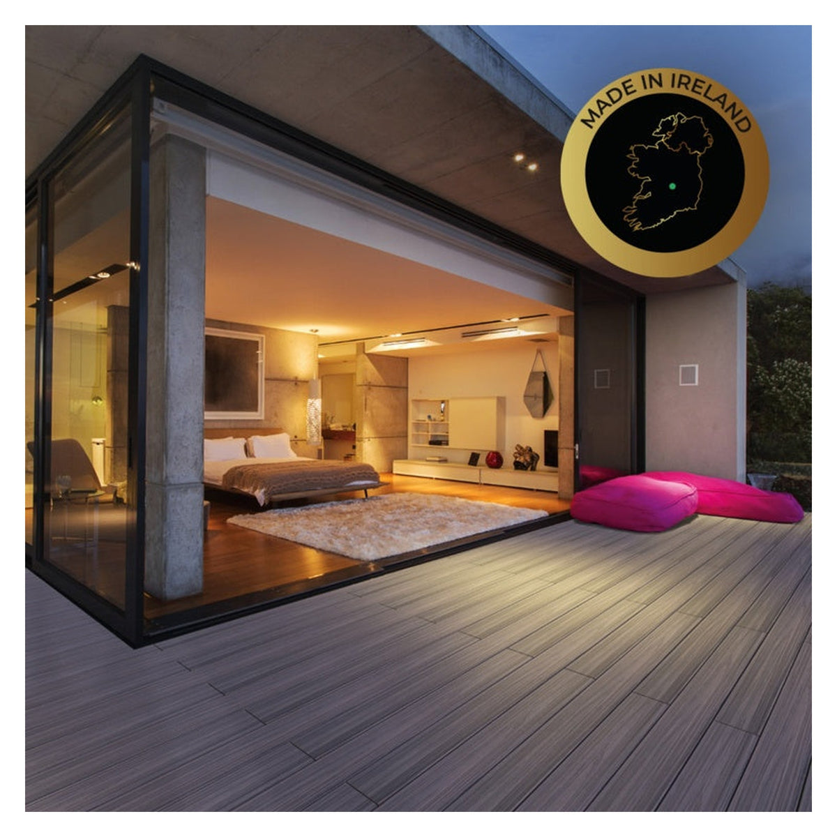 Eurodeck dark grey composite decking board 135mm x 2.4m, view 2