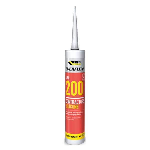 Everbuild Silicone 200 clear 295ml cartridge